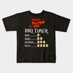 BBQ Timer  Beer Gift for Barbecue Beer and Meat lovers Kids T-Shirt